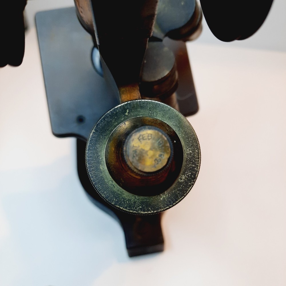 ANTIQUE BRASS BAUSCH & LOMB Optical Co MICROSCOPE 1897