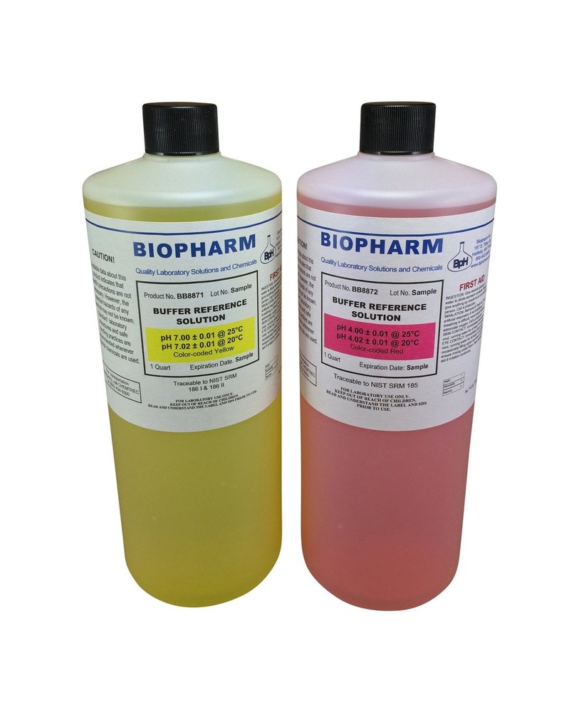 pH Buffer Calibration Solution 2-Pack: pH 4.00 and pH 7.00 — 1 Quart (950