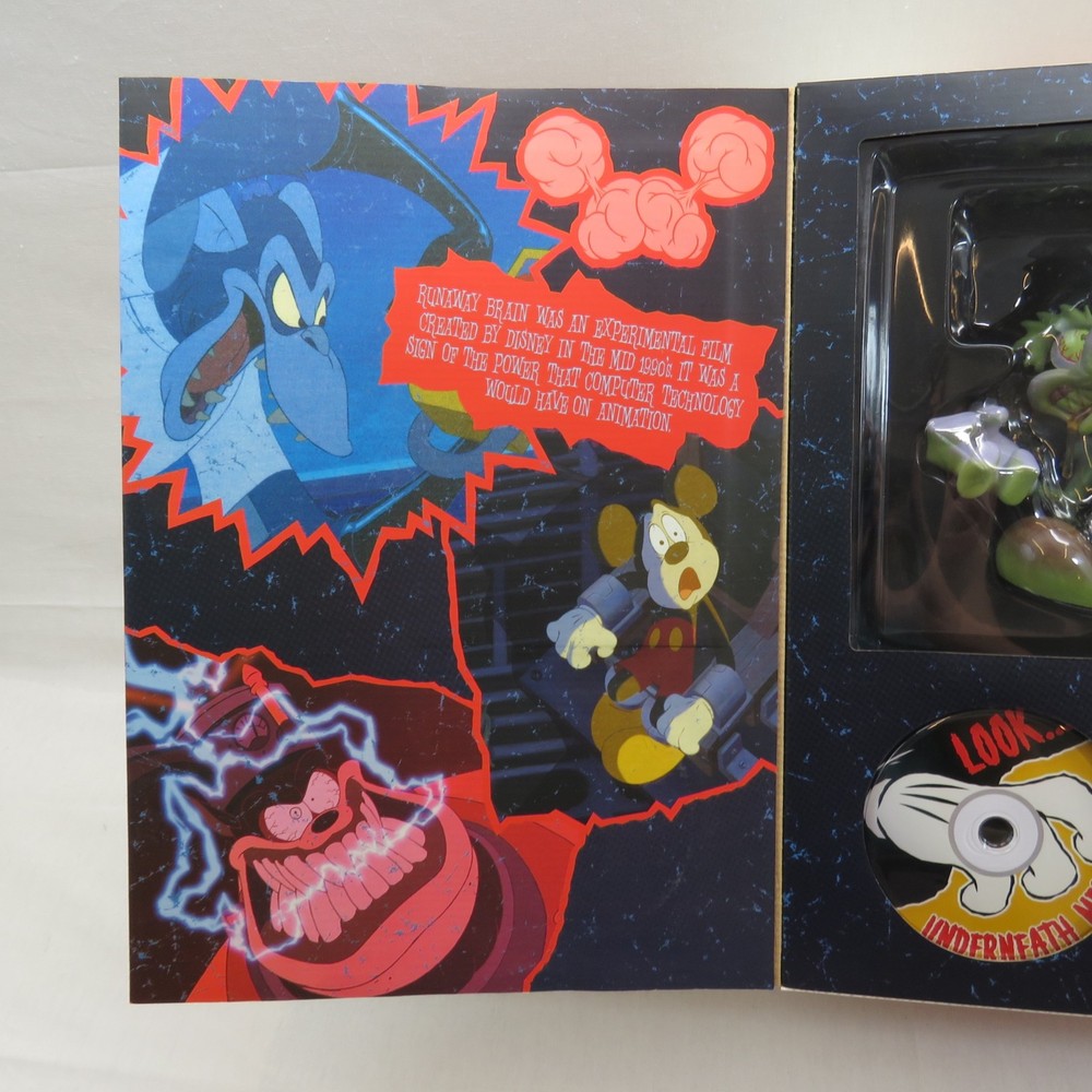 Runaway Brain Mickey Mouse Cereal Box w/8" Action Figure Inside