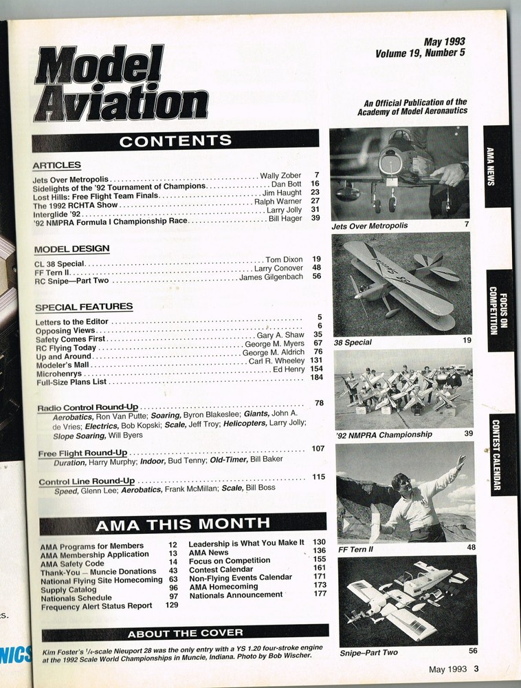 MODEL AVIATION Magazine May 1993 Snipe part 2: RC Scale