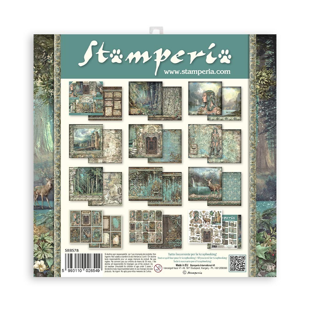 Stamperia MAGIC FOREST 8x8 Paper Pad 10 Sheets SBBS78