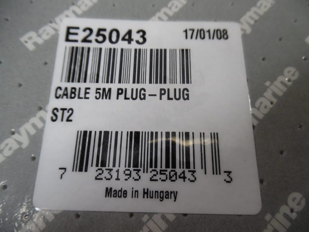 Raymarine E25043 Cable 5M PLUG - PLUG Seatalk 2 - NEW in Package
