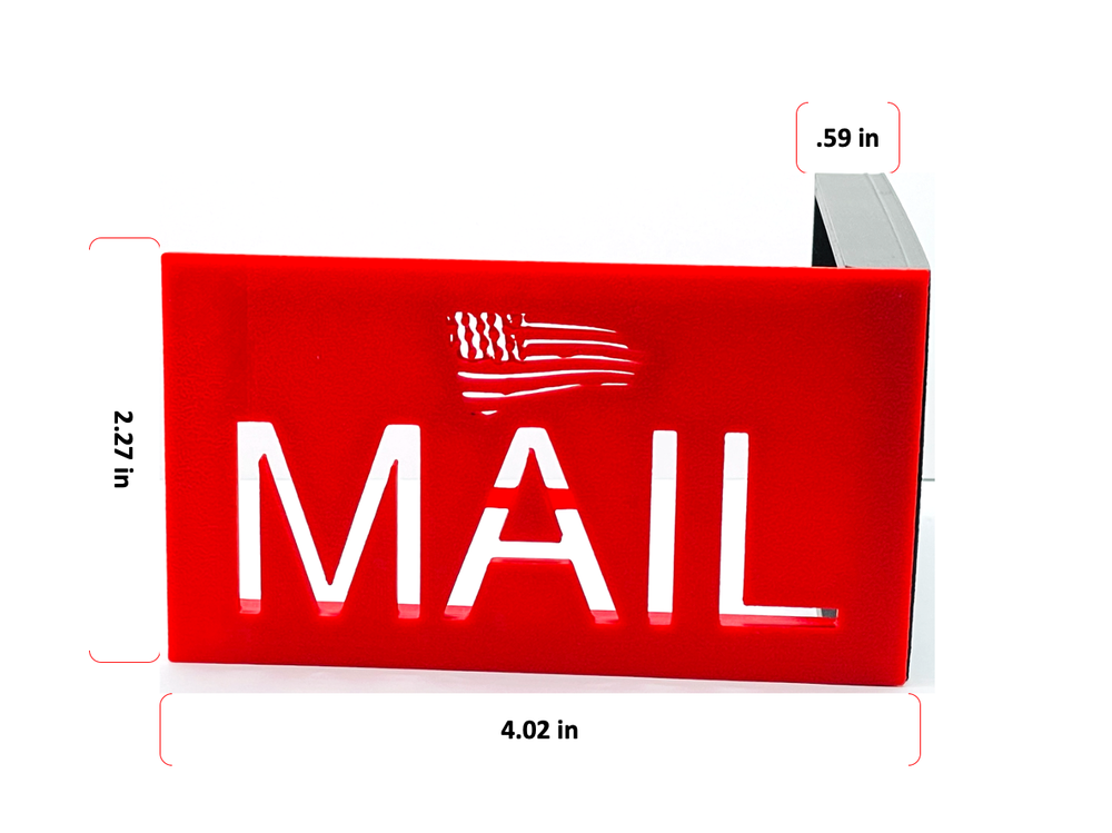 Flag + Mail Mailbox Red Flag Solution Universal Front Mount Mail Replacement Out