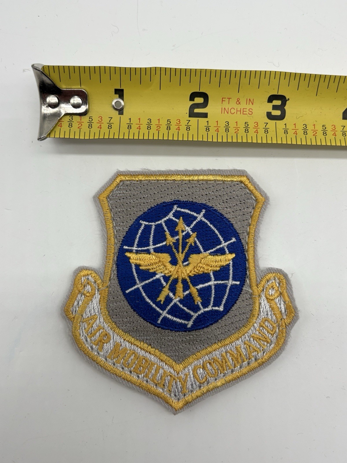 U.S. Military USAF Air Mobility Command Patch Insignia Color Hook & Loop Cut ~3”