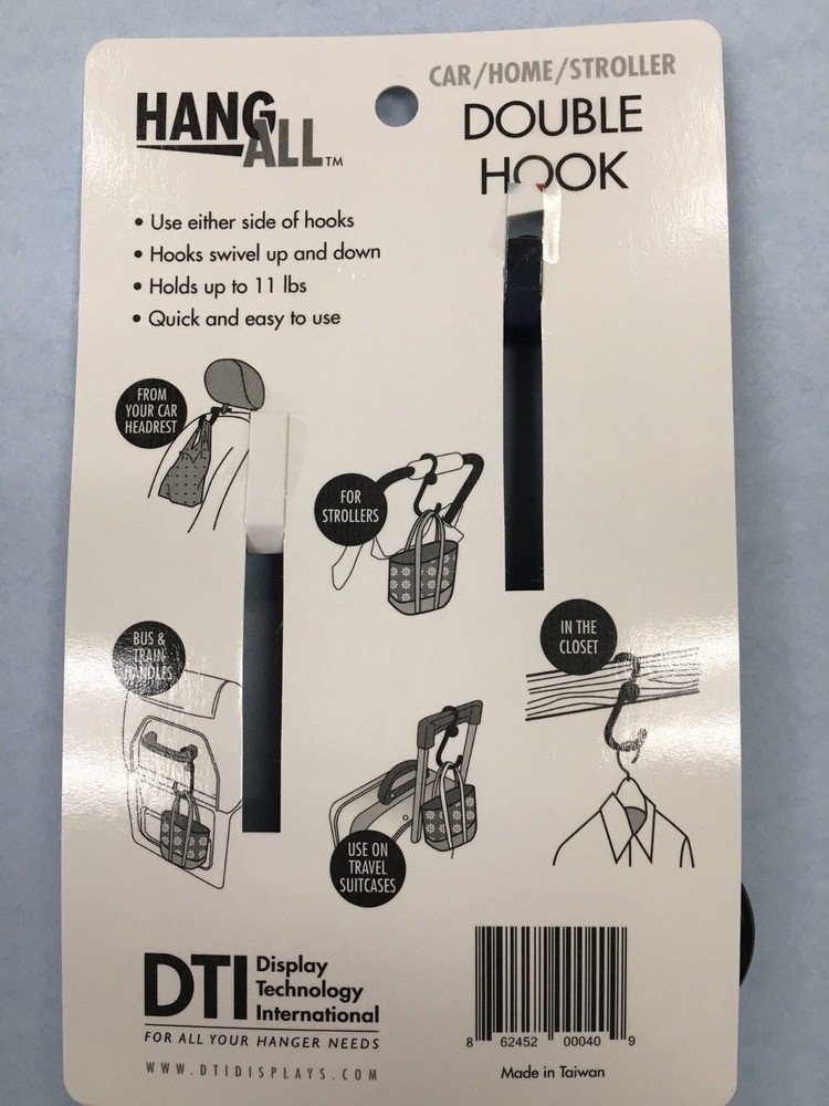CAR/HOME/STROLLER HOOK 2 PACK total of 6 hooks
