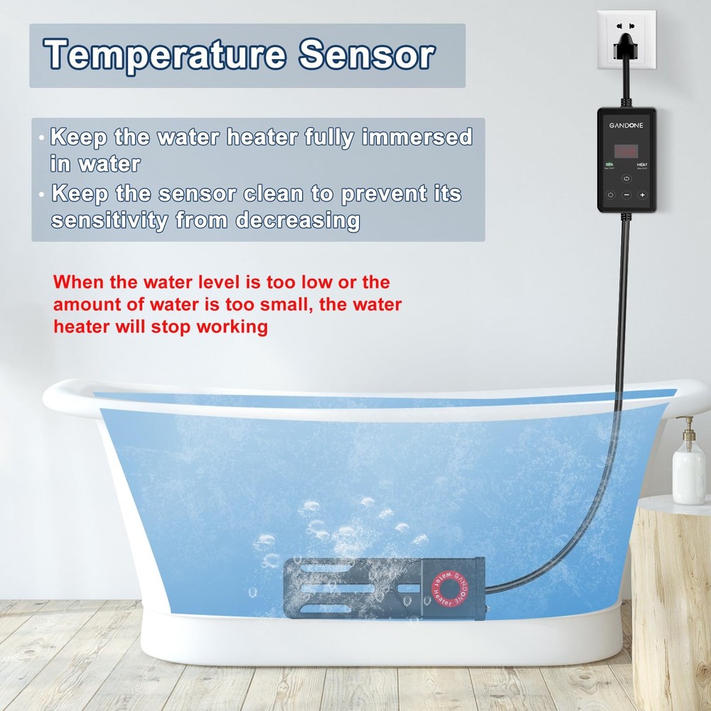 Dual Spa Water Heater, Portable Hot Tub Immersion Water Heater Cast Aluminum ...