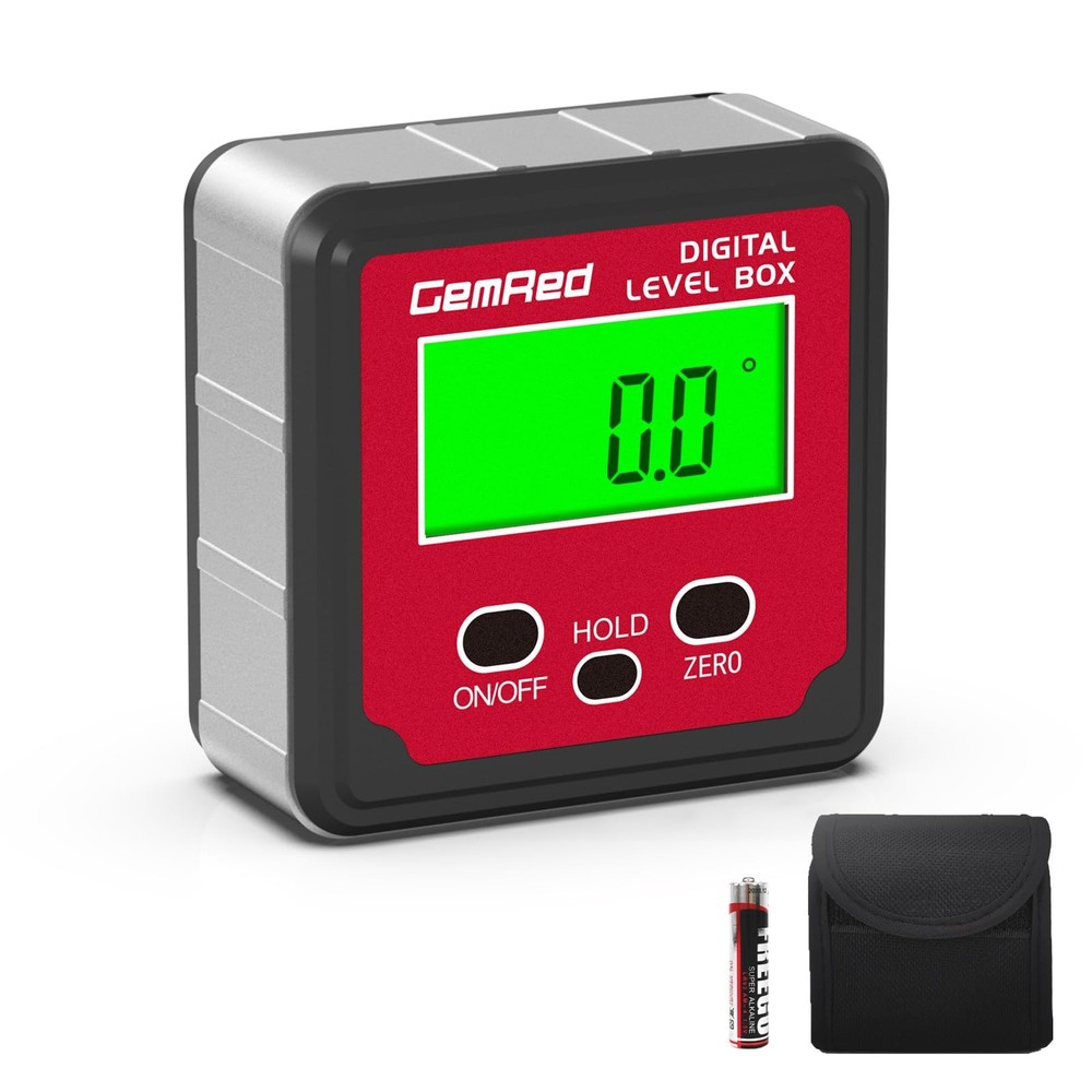 GemRed Digital Angle Gauge (Aluminum-with Hold Function)