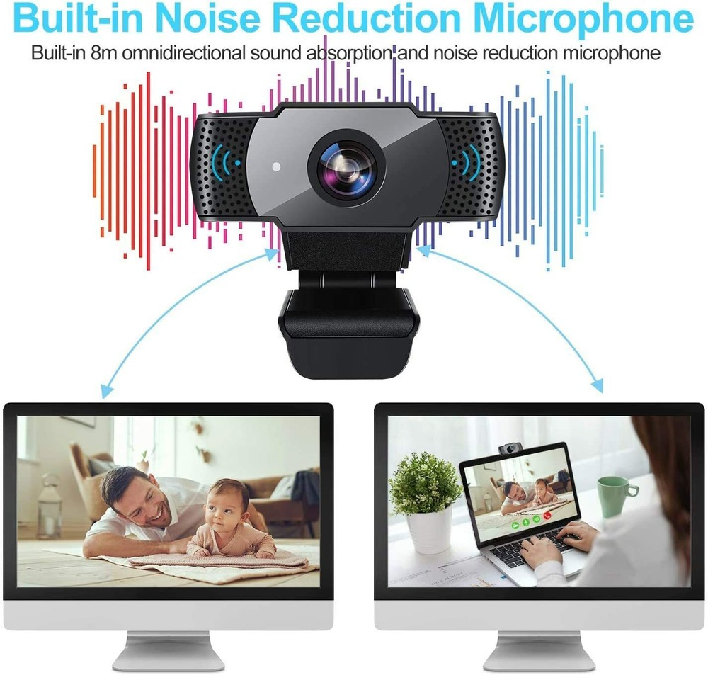 2020 Webcam 1080p HD Computer Camera, USB 2.0 Desktop Laptop Computer Web Camera