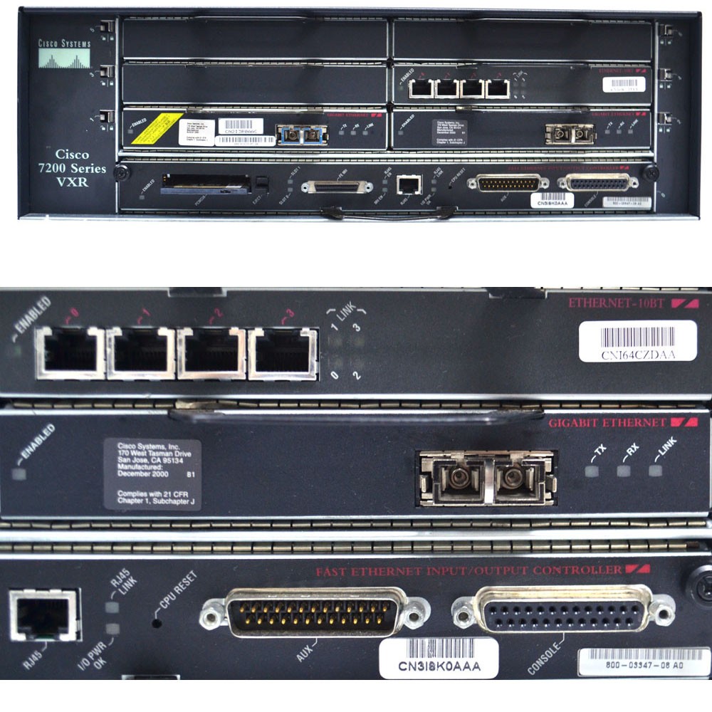 Cisco 7206VXR Router w/ Network Processing Engine-300 1x Controller 3x Ethernet