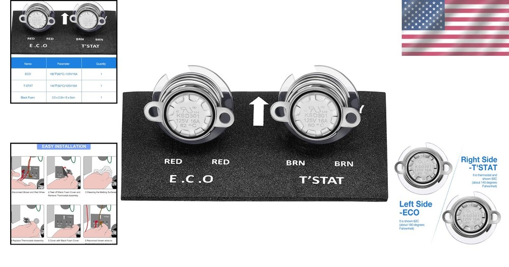 Atwood Compatible Water Heater Thermostat Kit - Safe Emergency Cutoff Assembly