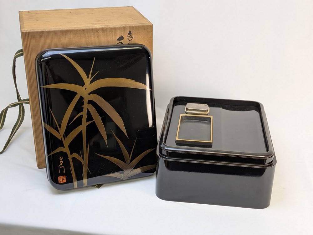 Lacquerware, Maki-e, Bamboo Pattern, Lunch Box, Traditional Japanese Crafts, Tea
