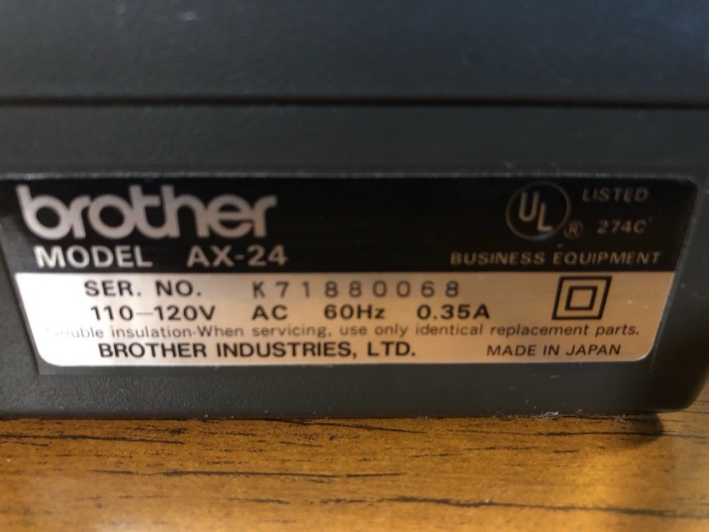 Brother AX-24 Portable Electronic Typewriter with Cover, Users Guide, Box