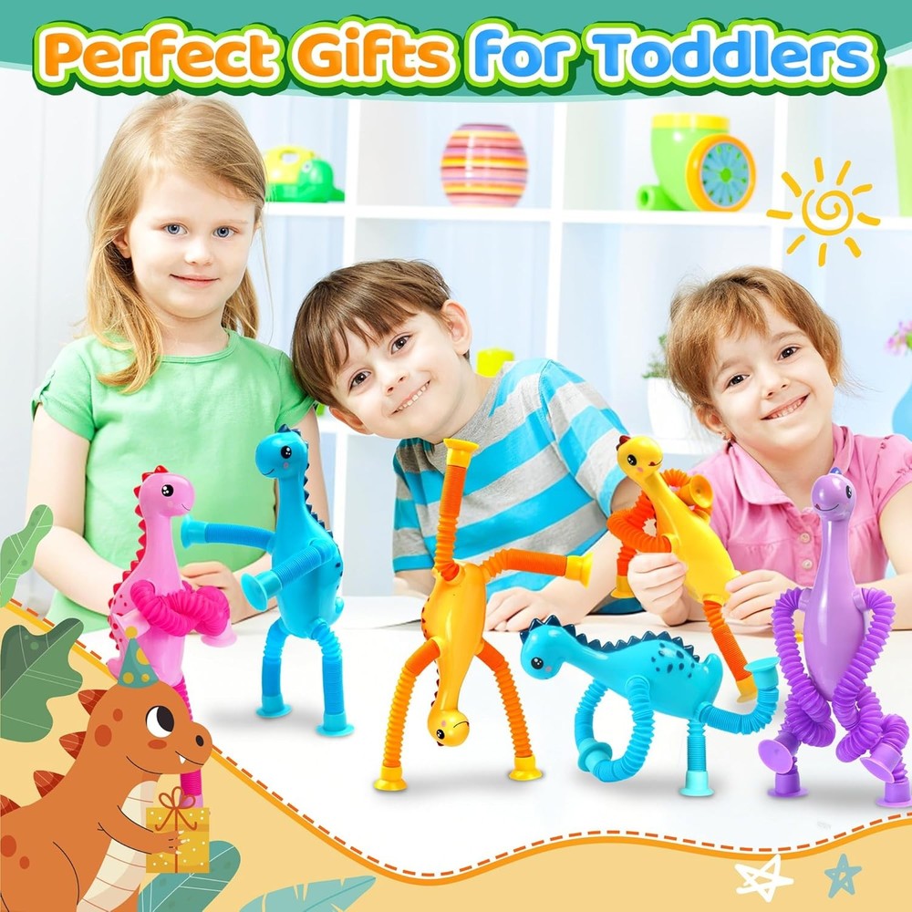 Suction Cup Dinosaur Travel Toys 4 Pack