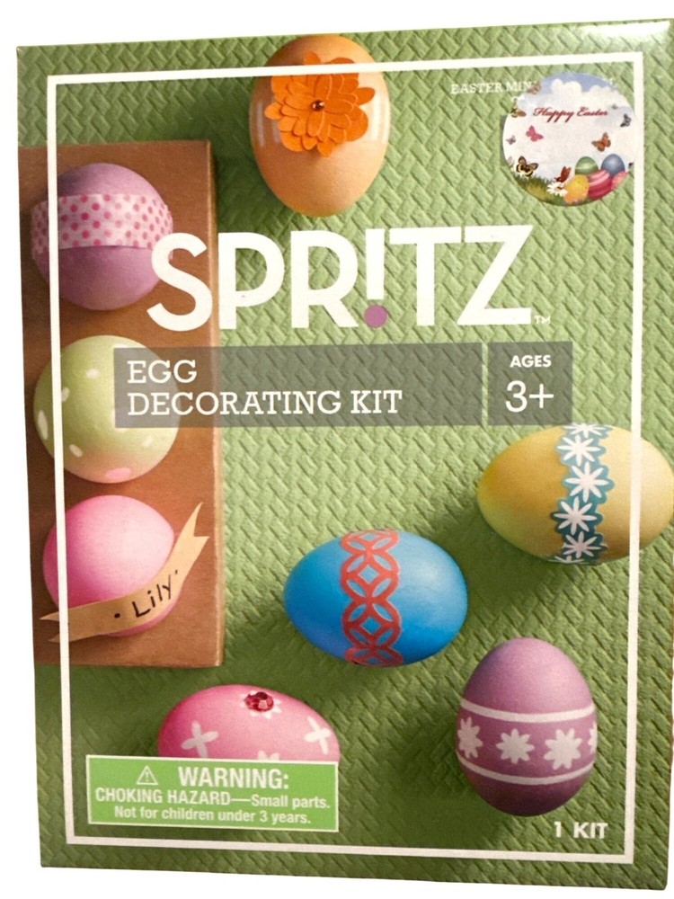 SPRITZ Easter Egg Decorating Kit Self-Stick Rhinestones+ Dye Tablets+ Dipsticks+