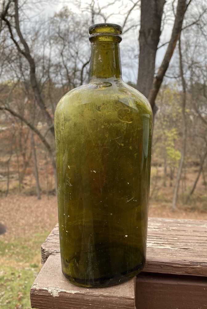 Large Green Scotch Whiskey Flask