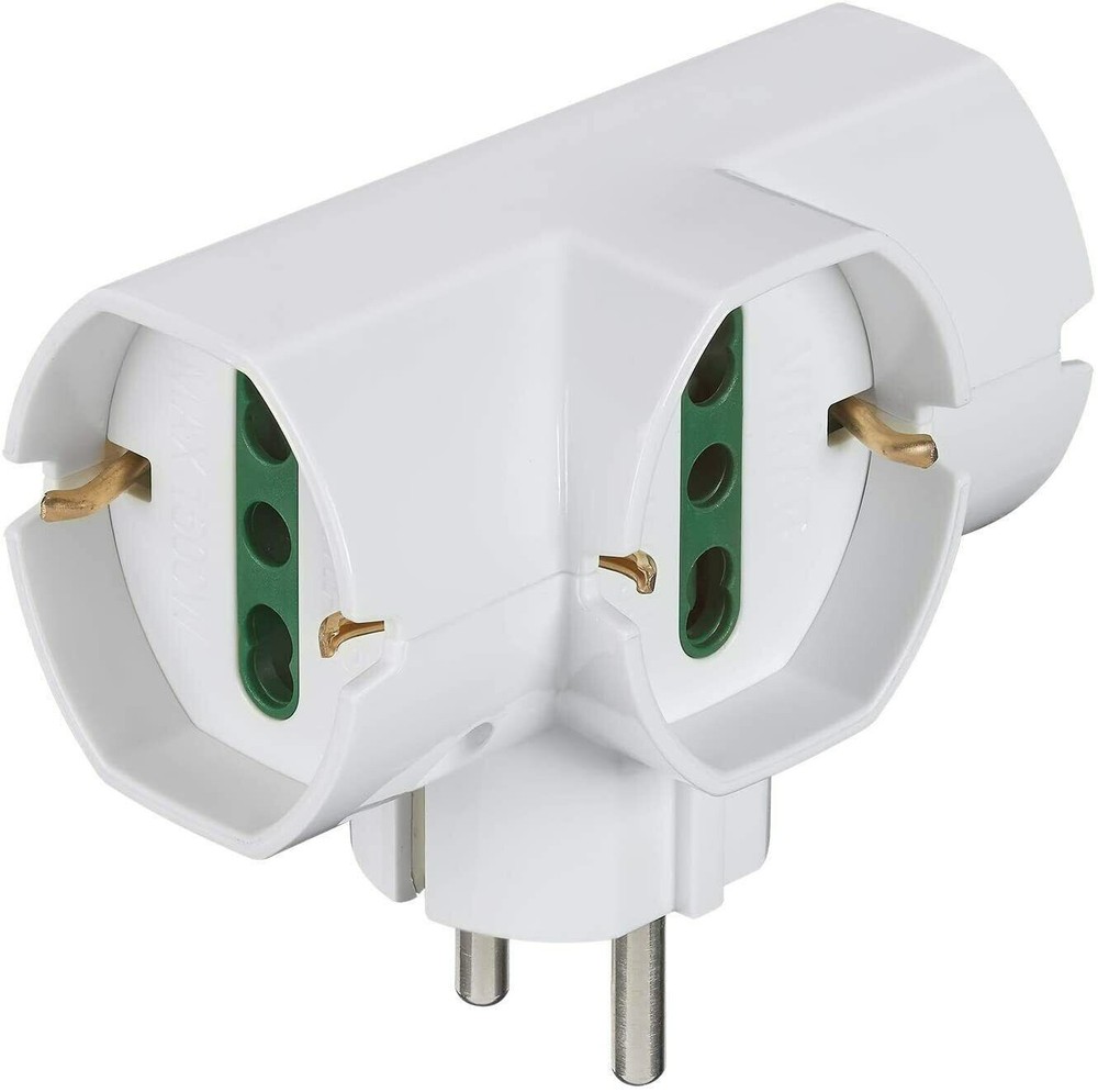 Multiple adapter for electrical outlets attack with Schuko, Vimar