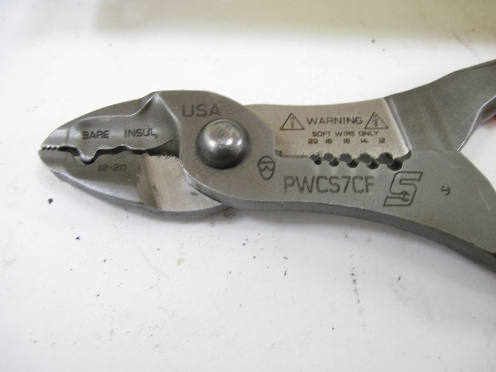 Snap On Red Handle Wire Stripper/Cutter/Crimper Pliers PWCS7CF NICE