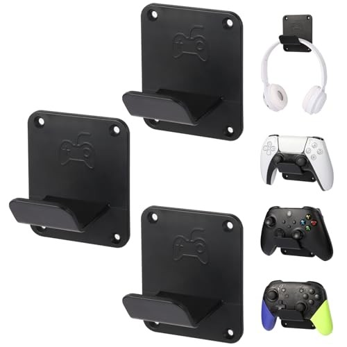 Controller Holders Wall Mount 3 Pack Wall Stands With Non-Slip Pads, Premium