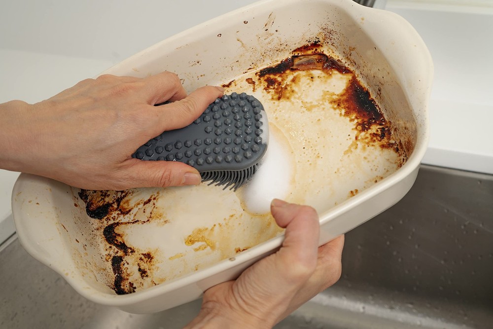 Silicone Cleaning Sponge with 2 Different Scrubber Styles