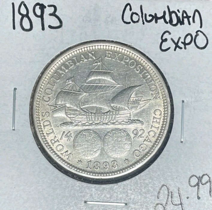 1893 EXPO COMMEMORATIVE SILVER HALF DOLLAR~ ~NICE COIN~