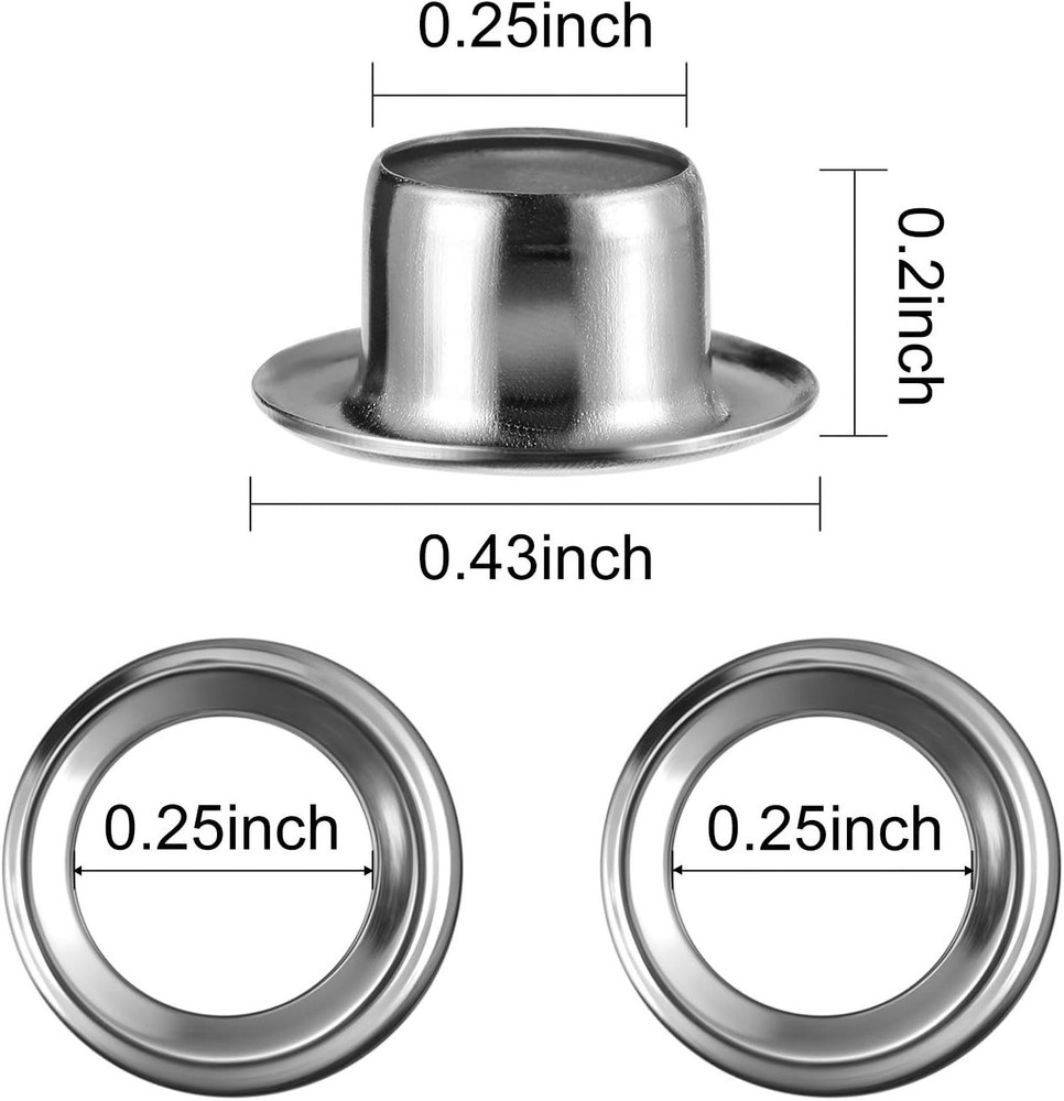 100 Sets Grommet Eyelets Tool Kit, Grommet Setting Tool and Eyelets with Sett...