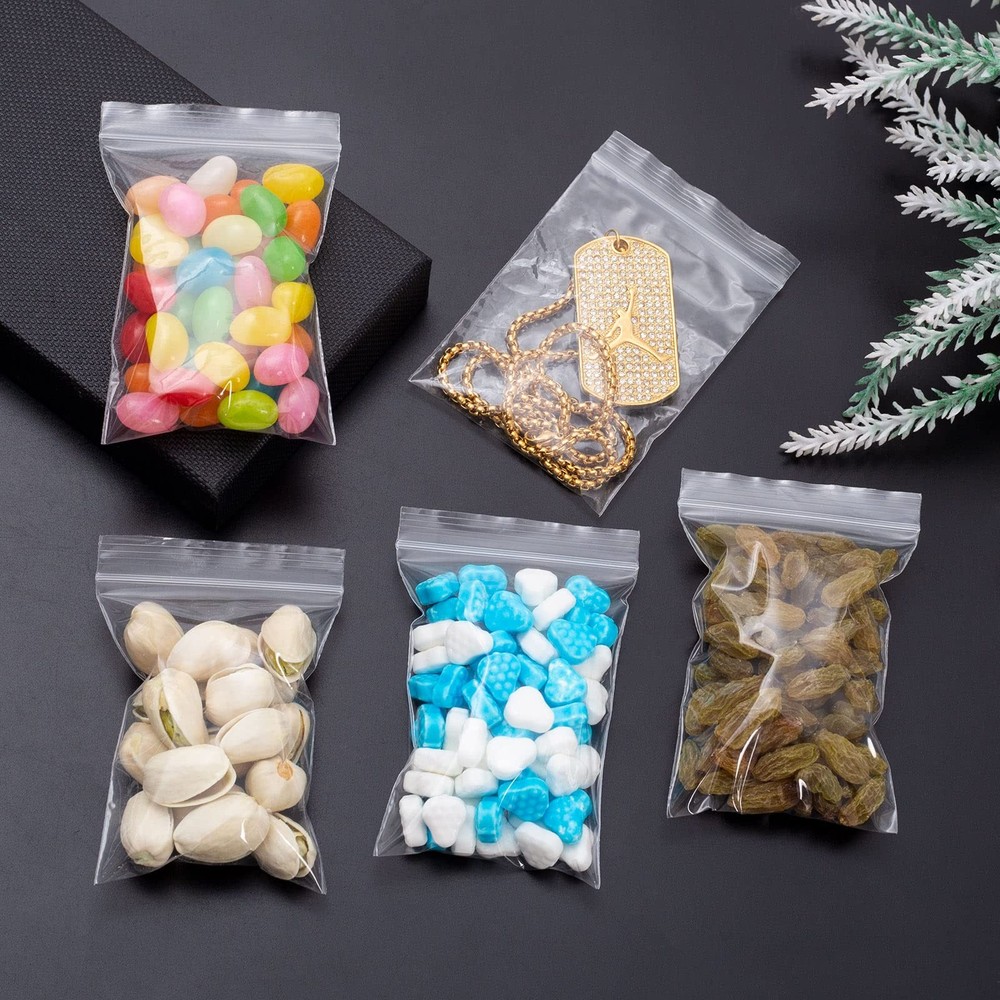 Small Plastic Bags, 400 PCS Mini Baggies, 4 Assorted Small, Transparent