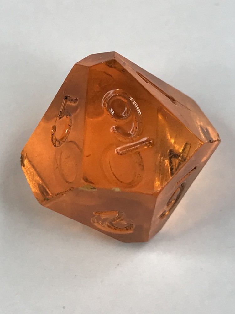 Dice Armory Translucent Orange d10 - Game Dice - oop