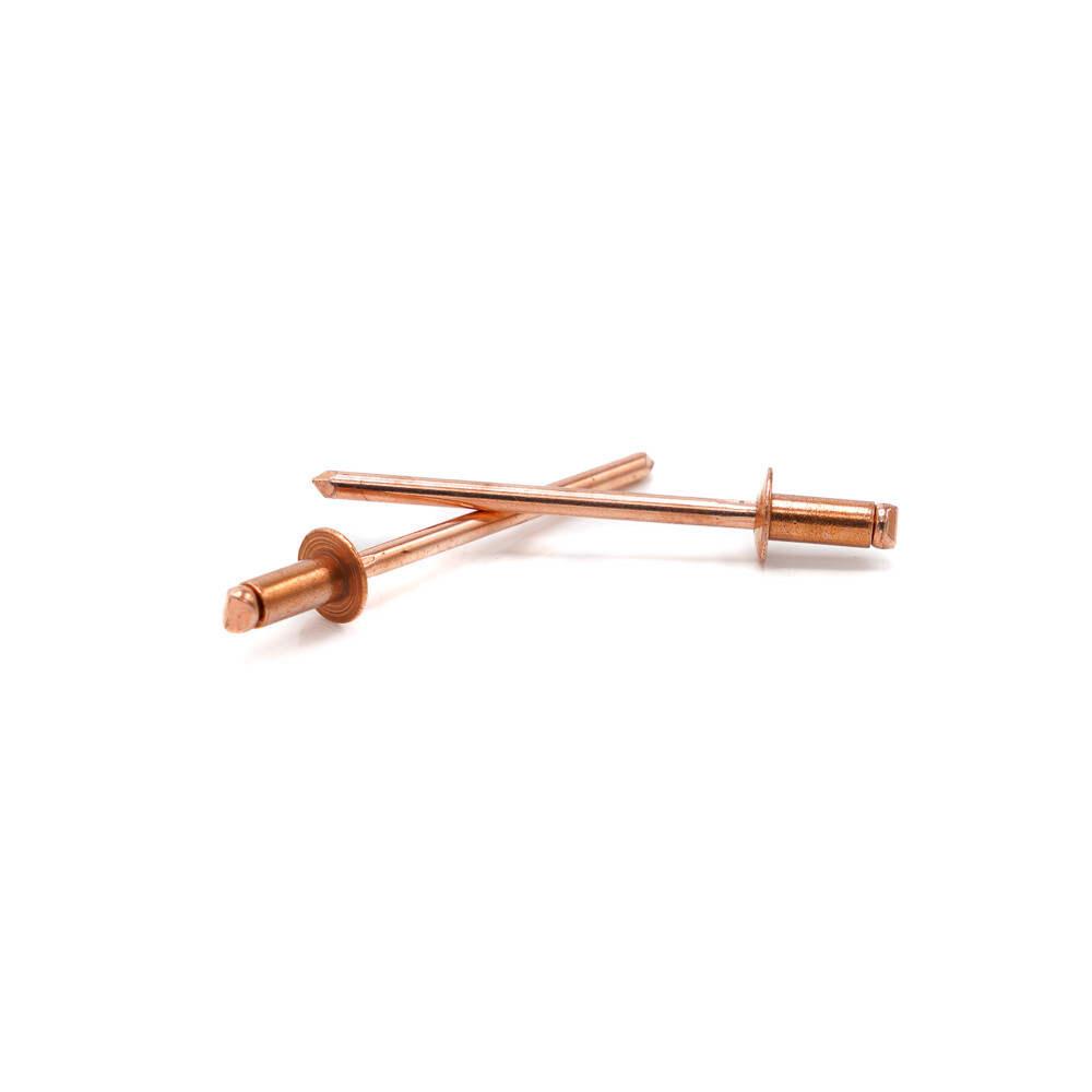 Copper Pop Rivets 1/8 Diameter #4 Steel Mandrel Blind Rivets - Select Grip