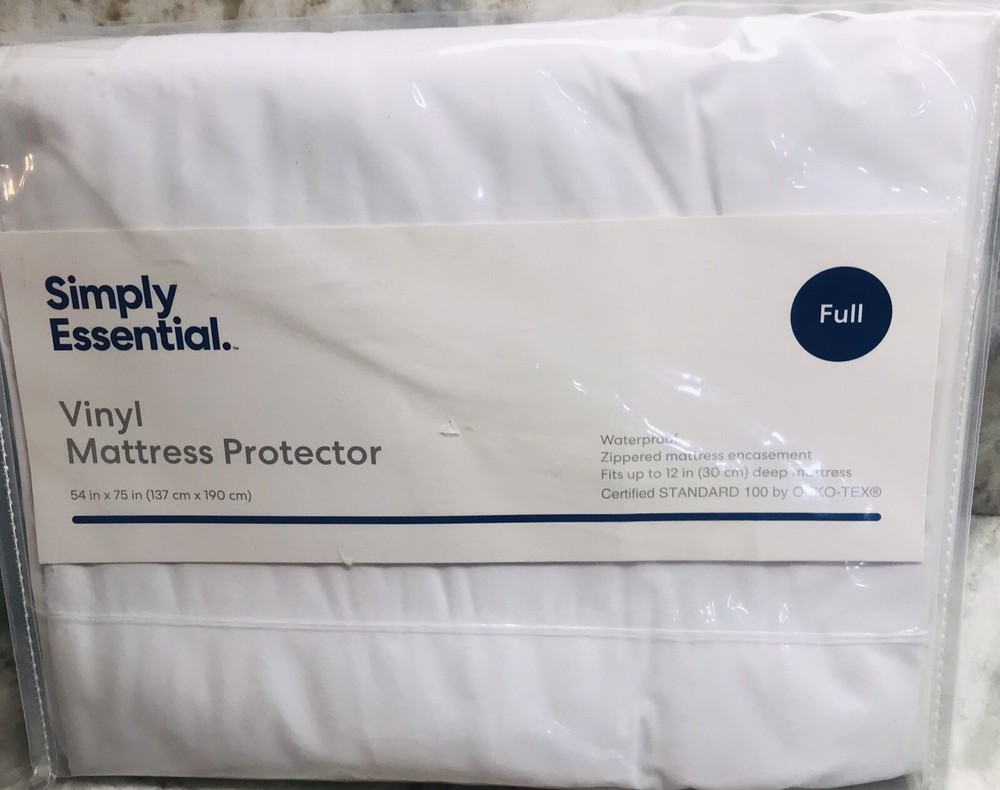SIMPLY ESSENTIAL VINYL MATTRESS PROTECTOR-WATERPROOF-Full Size 54x 75”SHIP24H