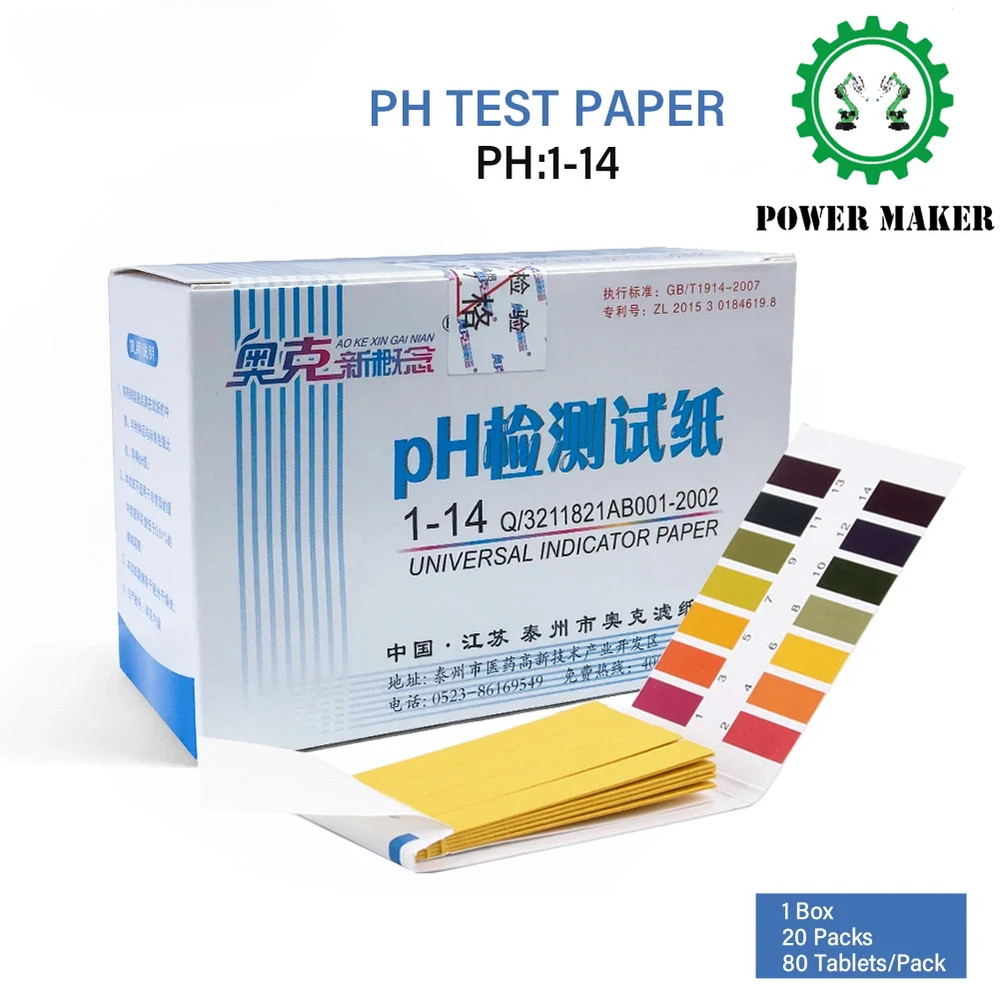 20Set 1-14 Litmus Paper 80 Strips Full PH Meter PH Acidity Test Strips Universal