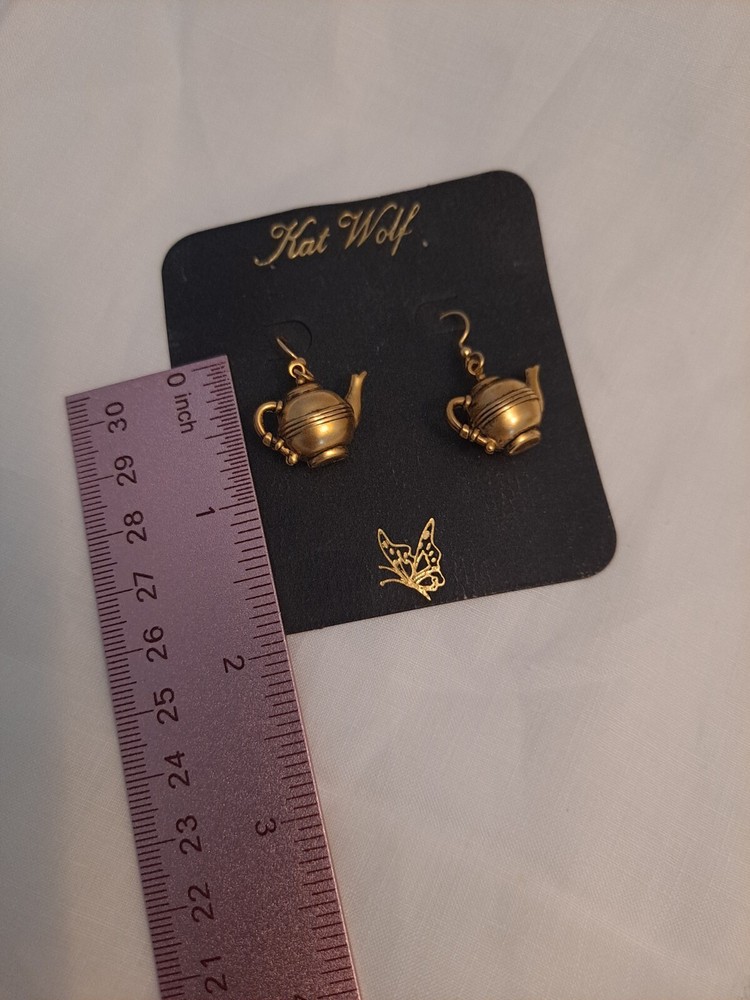 Tea Kettle Dangling Earrings or creative miniature house item