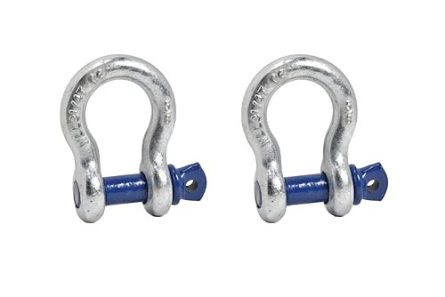 Galvanized Blue, Rigging 5/8" Bow Shackles D Ring Rugged 13 2 Pack Galv-Blue