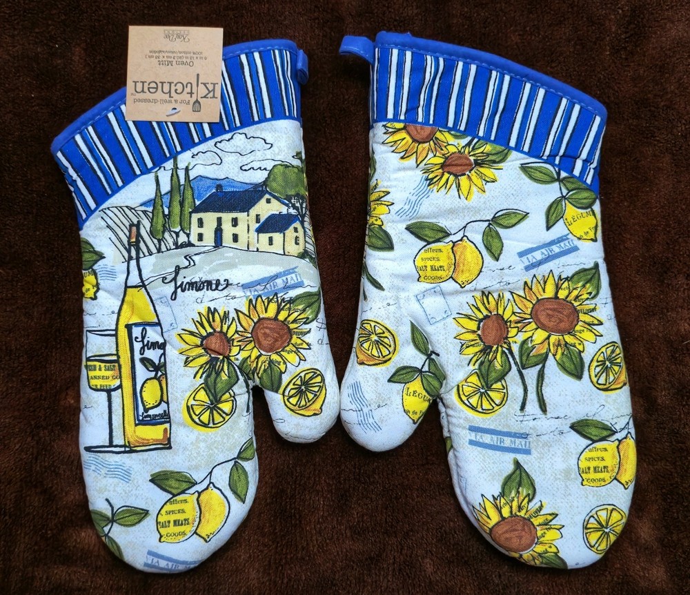 Sunflower Wine Oven Mitt Kay Dee Tuscan Sun Pattern NWT