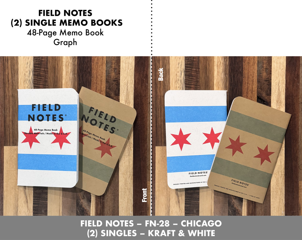 Field Notes – FN-28 – Chicago – (2) SINGLES - KRAFT & WHITE