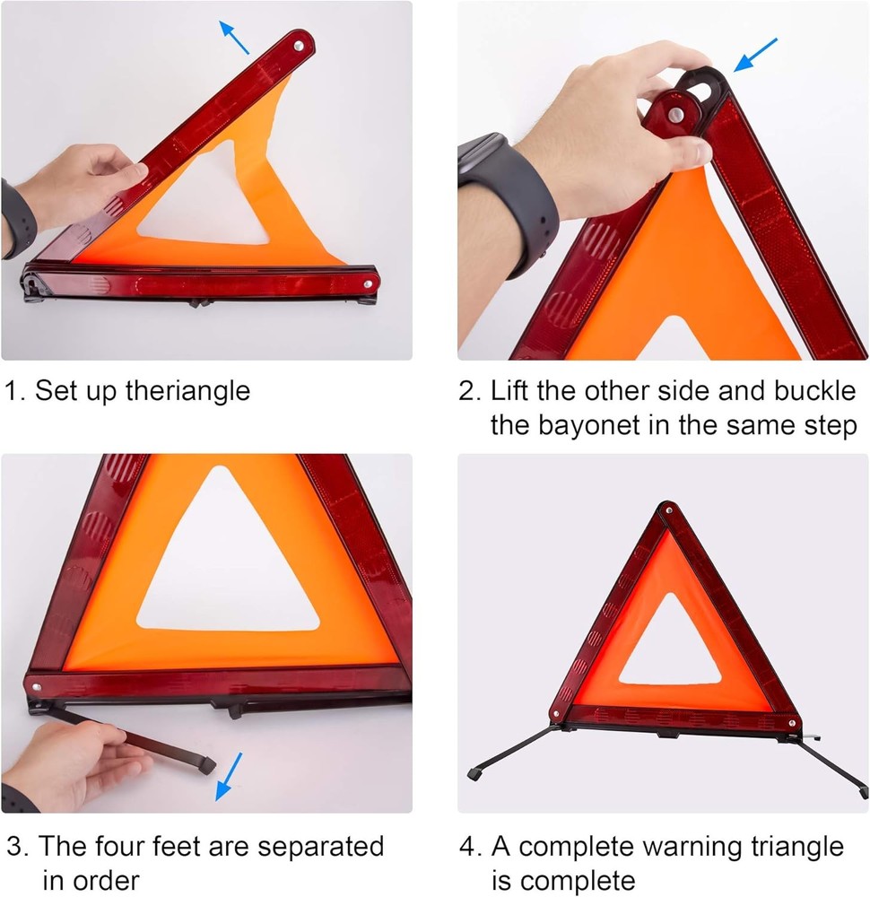 Triple Warning Triangle Cone Emergency Warning Three-Piece Set