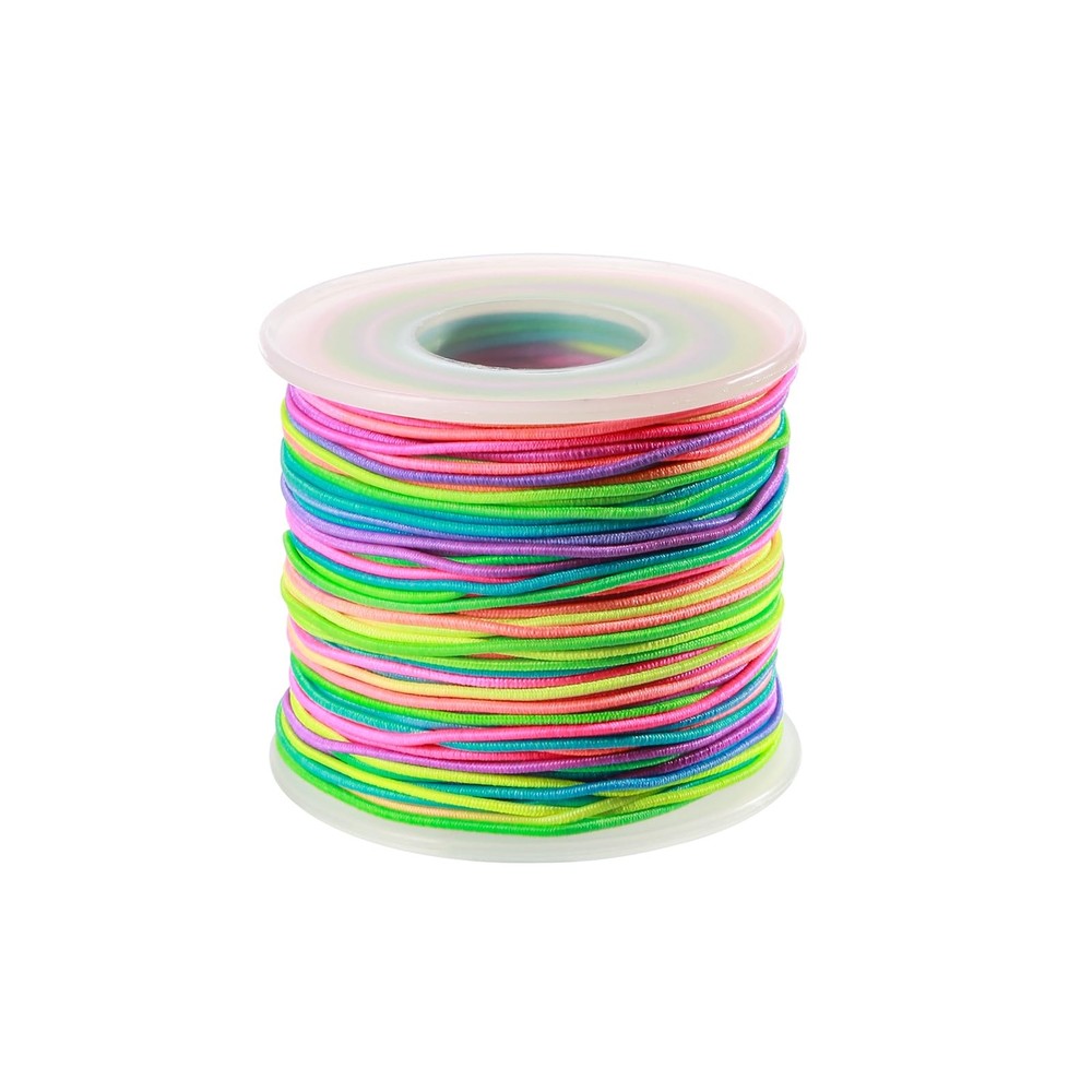 Elastic String for Bracelets, 1mm Sturdy Stretchy String Rainbow Elastic Cord...