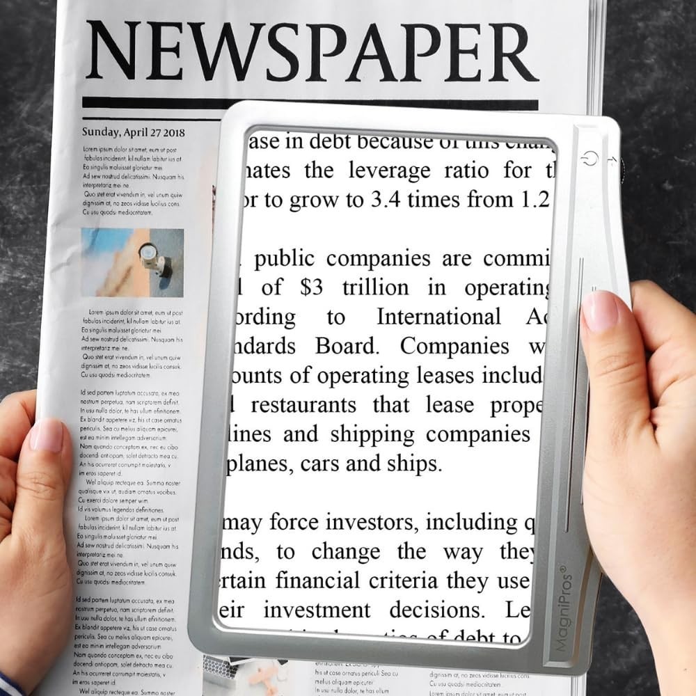 Patented 3X LED Page Magnifier - Eye-Caring Light Modes for Comfortable Reading