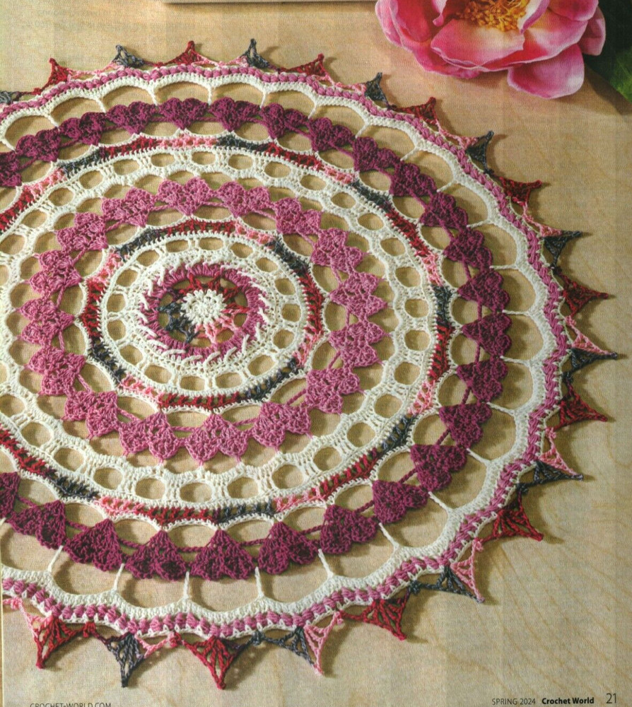 LOVE 'N' HUGS DOILY HOME DECOR CROCHET PATTERN INSTRUCTIONS