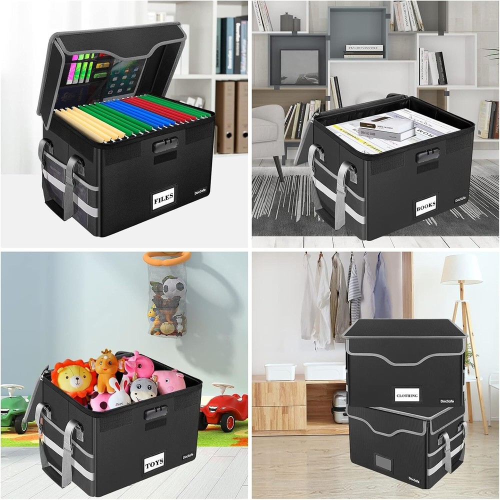 Waterproof and Dustproof Fiile Box with Lock - Collapsible Storage Solution