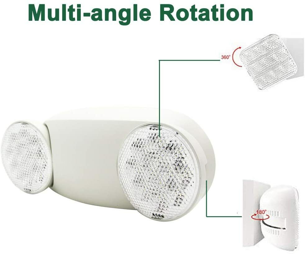 12PACK LED Emergency Exit Light Adjustable Dual Head Lamp with Battery Backup UL