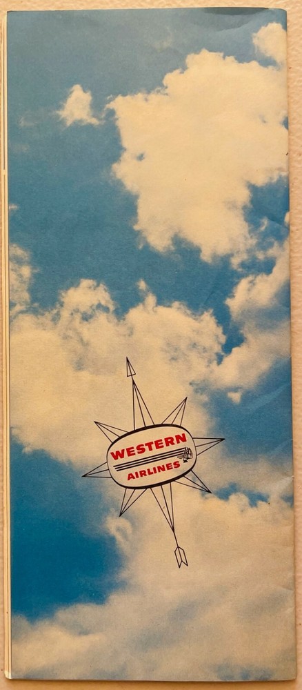 Western Airlines System Route Map and Information Guide - 1961