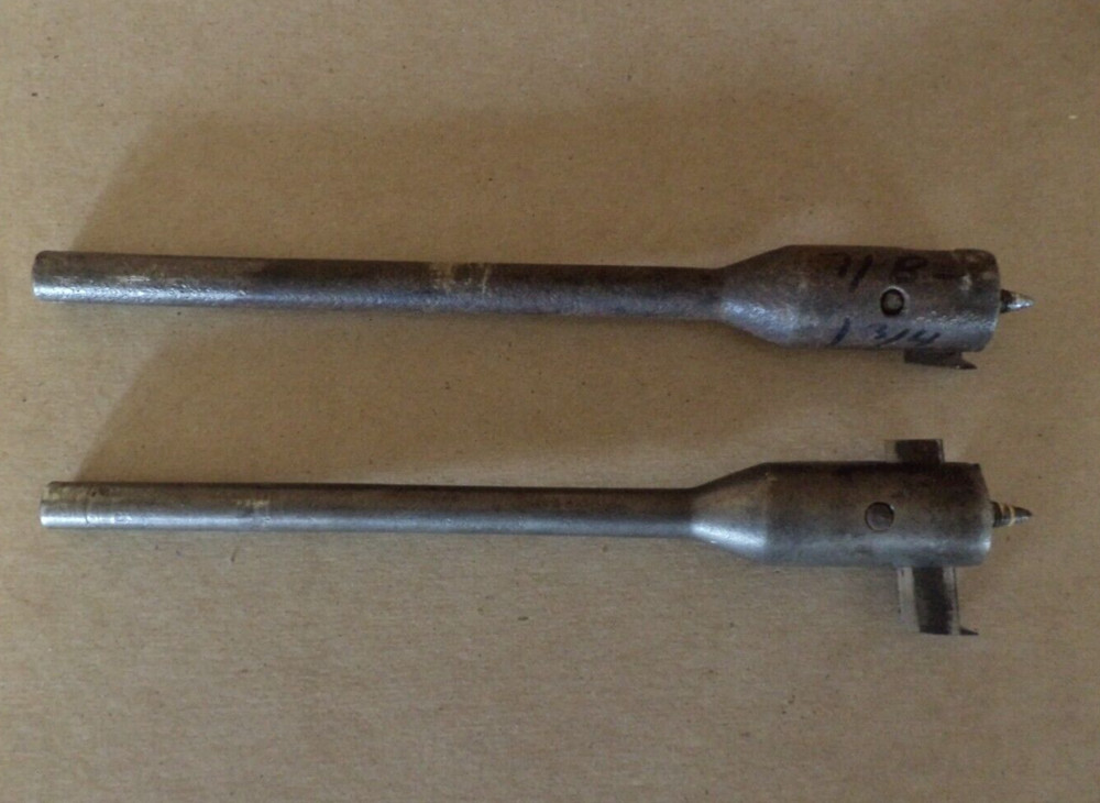 Two Vintage unbranded adjustable wood boring bit