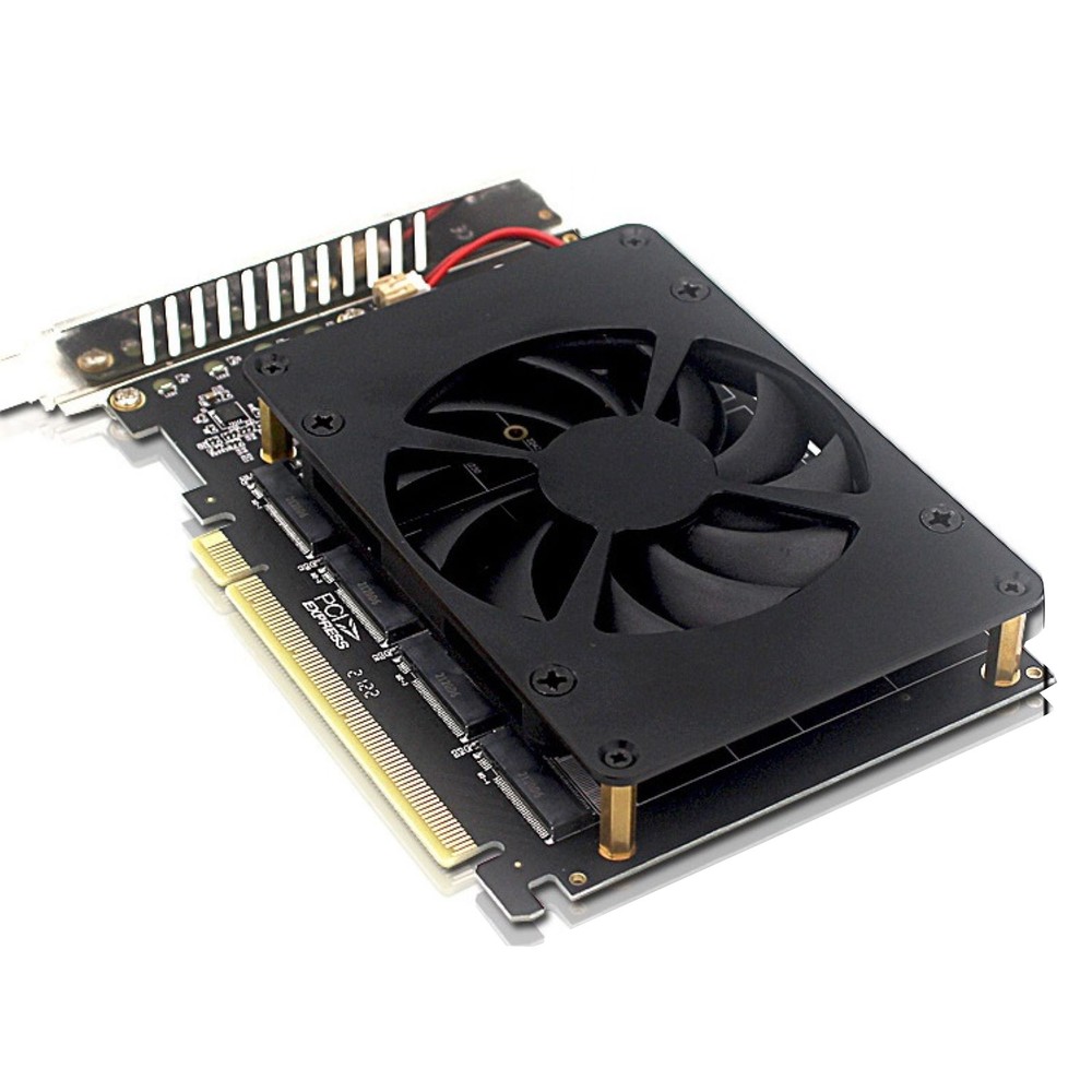 NVME M.2 Adapter Card PCIE X16 Splitter Expansion Controller 4-Disk Soft RAID