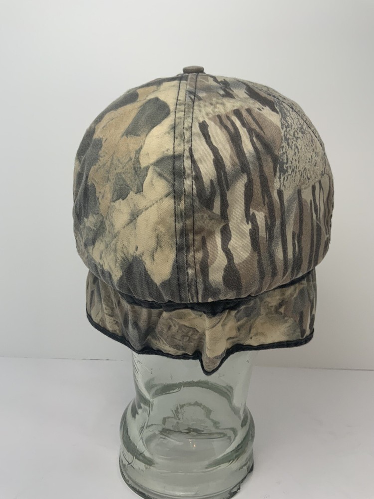 Vintage Cabelas Camo Hat Hunting Lined Cap with Ear Flaps Camouflage Medium EUC