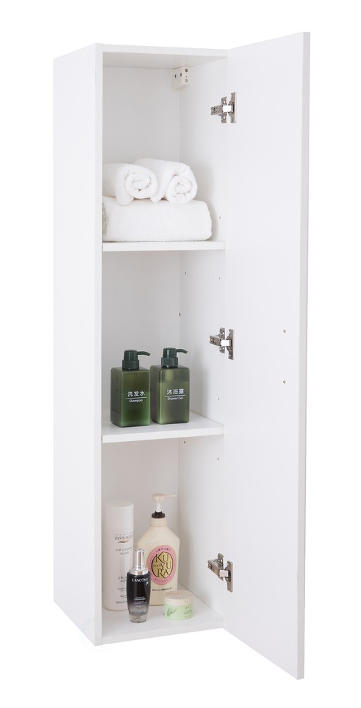 New Basicwise Modern Long Bathroom Wall Mounted Cabinet, White