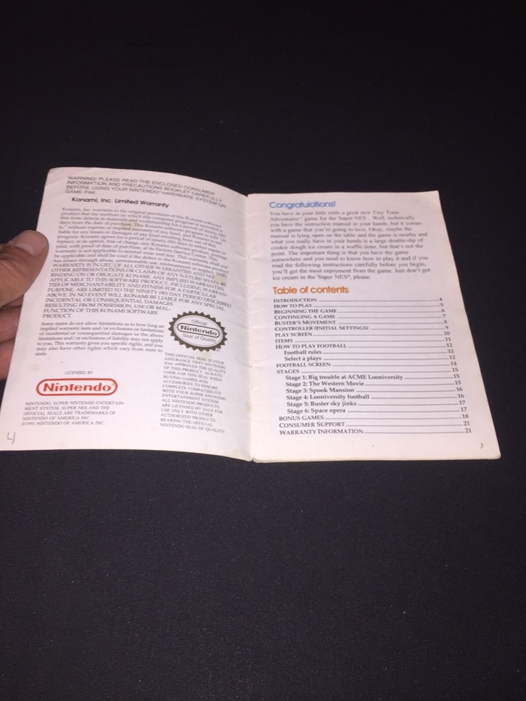 buster busts loose snes manual