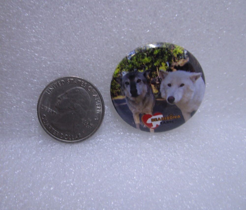 Wolf Wolves Bearizona Cares Button Pin