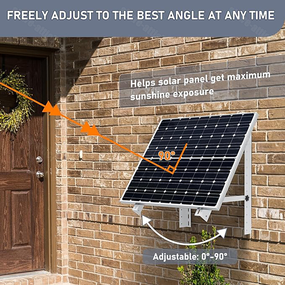 4 Set Adjustable Solar Panel RV Tilt Mounting Rack Bracket Rooftop Flat Surface