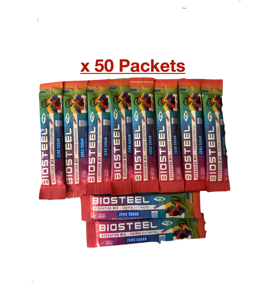 Biosteel Hydration Mix Essential Electrolytes Zero Sugar Rainbow Twist 50 Ct