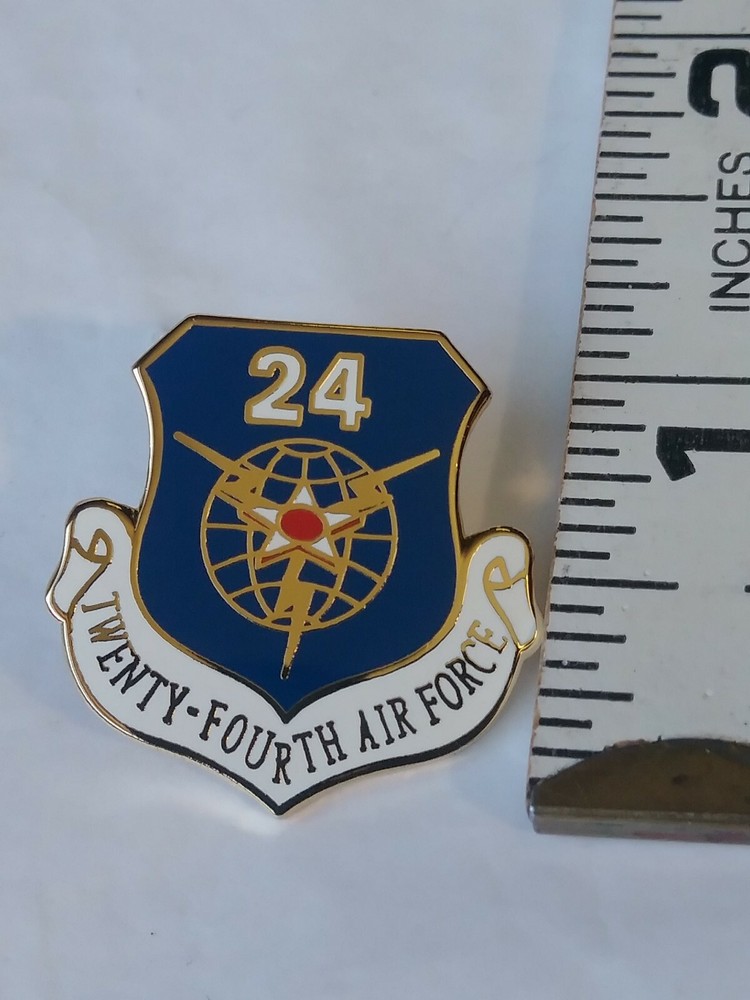 24 Twenty-Fourth Air Force Shield Lapel Pin US Cyber Command